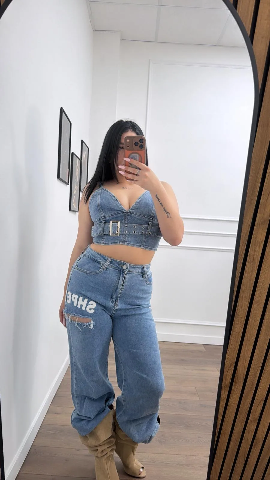 Buckle Up Denim Bra