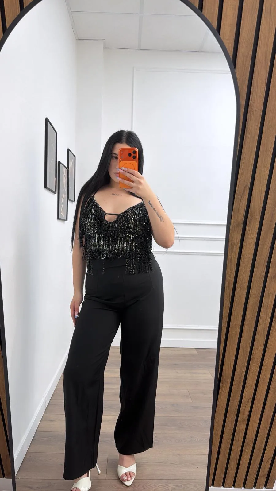 Body Cross Back Paillettes