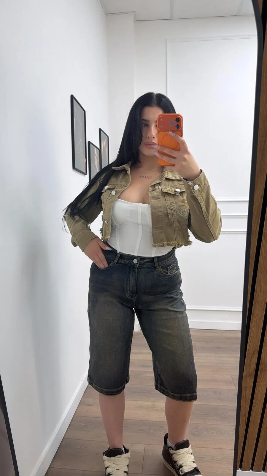 Khaki Rebel Crop Jacket