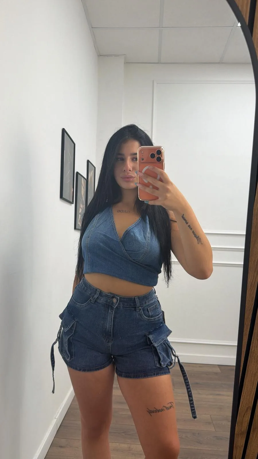 Wrap Denim Halter